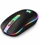 Офисная эргономичная беспроводная аккумуляторная мышь с RGB подсветкой iMice M227 USB 2.4G Мышь для ноутбука лазерная компактная 1600DPI Windows Mac Linux Черная - изображение 5