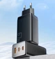 Мережевий зарядний пристрій Essager 67W GaN Travel charger Black - зображення 4