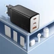 Мережевий зарядний пристрій Essager 67W GaN Travel charger Black - зображення 5