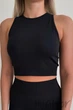 Топ безшовний InSecret Cropped Tank Top Black L/XL Чорний - зображення 1