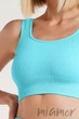 Топ на широких бретелях в рубчик GIULIA Top Rib SKY BLUE S/M Блакитний - зображення 3