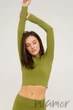 Топ-лонгслів безшовний з довгим рукавом Giulia Crop Top OLIVE BRANCH S/M Оливковий - зображення 1