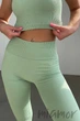 Леггинсы бесшовные в рубчик с пуш-ап эффектом GIULIA Leggings RIB Push Up GREEN ASH S/M Фісташкові - изображение 7