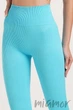Леггинсы бесшовные в рубчик с пуш-ап эффектом GIULIA Leggings RIB Push Up SKY BLUE L/XL Голубые - изображение 3