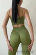 Леггинсы бесшовные в рубчик с пуш-ап эффектом GIULIA Leggings RIB Push Up OLIVE BRANCH S/M Оливковые - изображение 5