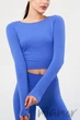 Tоп-лонгслив бесшовный с длинным рукавом Giulia Crop Top AMPARO BLUE S/M Синий - изображение 1