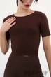 Топ безшовний з короткими рукавами Giulia Crop T-Shirt ROCKY ROAD S/M Темний коричневий - зображення 5