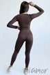 Легінси непрозорі безшовні GIULIA Leggings Energy CHOCOLATE S/M Темно-коричневі - зображення 4