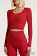 Топ-лонгслів в рубчик з довгим рукавом Giulia CROP TOP RIB WINERY One Size Бордовий - зображення 1