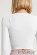 Топ-лонгслів в рубчик з довгим рукавом Giulia CROP TOP RIB BIANCO One Size Білий - зображення 3