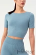 Tоп бесшовный с короткими рукавами Giulia Crop T-Shirt SPRING LAKE S/M Голубой - изображение 1