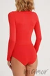 Tоп-лонгслив бесшовный с длинным рукавом Giulia Crop Top POICIANA S/M Красный - изображение 3
