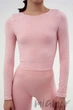 Tоп-лонгслив бесшовный с длинным рукавом Giulia Crop Top GOSSAMER PINK S/M Светло-розовый - изображение 1