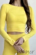 Tоп-лонгслив бесшовный с длинным рукавом Giulia Crop Top ILLUMINATING S/M Жёлтый - изображение 1