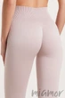 Леггинсы бесшовные в рубчик с пуш-ап эффектом GIULIA Leggings RIB Push Up BURNISHED LILAC L/XL Розовая пудра - изображение 4