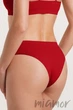 Трусики бесшовные в рубчик GIULIA Brasilian briefs RIB WINERY L/XL Бордовые - изображение 2