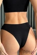 Трусики-бразилиана бесшовные в рубчик InSecret Brasiliana RIBBED Black S/M Черные - изображение 2