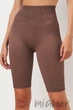 Велосипедки-шорты бесшовные в рубчик GIULIA TRACKS RIB SHAPE DEEP TAUPE L/XL Тауп - изображение 1