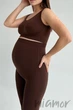 Леггинсы для беременных бесшовные InSecret Leggings Mama CHICORY COFFEE L/XL Темно-коричневі - изображение 2