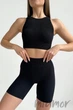 Велосипедки бесшовные в рубчик InSecret Tracks Ribbed Basic Black S/M Черные - изображение 3