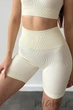 Шортики в рубчик с Push Up эффектом InSecret Shorts RIBBED Push Up ARCTIC WOLF S/M Молочные - изображение 1