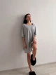 Хлопкова нічна VIDCHUY сорочка колекції «Солодкі сни» сіра One size 55889 - зображення 4