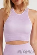 Топ безшовний в рубчик GIULIA Halter Top Rib ORCHID BLOOM S/M Ліловий - зображення 1