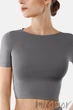 Топ безшовний з короткими рукавами Giulia Crop T-Shirt POPPY SEED S/M Темно-сірий - зображення 4