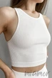 Топ бесшовный в рубчик GIULIA Halter Top Rib White L/XL Белый - изображение 1