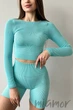 Кроп-топ в рубчик с длинными рукавами INSECRET CROP TOP RIBBED WATERSPOUT L/XL Мятный - изображение 2
