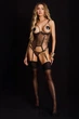 Корсет з відкритим верхом та трусиками Obsessive Soranna Corset L/XL Червоно-золотий - зображення 6