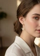 Сережки женские с подвеской полумесяца с камушками Fashion Jewelry Золотистие 19941 - изображение 2