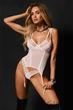 Корсет прозорий з пажами для панчіх Obsessive Arrowel Corset XXL/XXXL Білий - зображення 2