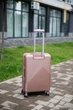 Дорожный пластиковый чемодан Wings WN01 Dove средний (M) на 4-х двойных колесах 65,5х44х26 см розовое золото - изображение 8