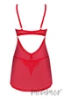 Комбінація прозора з трусиками Obsessive Chilisa babydoll M/L Червона - зображення 4