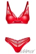 Комплект білизни латексний Obsessive Aliosa set S/M Червоний - зображення 4