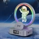 Ночник Космонавт с беспроводной зарядкой + RGB Колонка, Будильник Gray - изображение 2