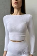 Кроп-топ в рубчик с длинными рукавами INSECRET CROP TOP RIBBED WHITE L/XL Белый - изображение 2