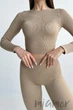 Кроп-топ в рубчик с длинными рукавами INSECRET CROP TOP RIBBED NUDE L/XL Бежевый - изображение 4