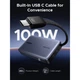 Батарея універсальна Ugreen 20000mAh 145W with Built-in Cable (PB551 55992B) UGREEN PB551 55992B 971869 - зображення 7