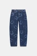 Джинси barrel trf з високою посадкою та підковами Zara 0541/231 L/40 Сині (0054123140140) - зображення 7
