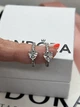 Посеребренные серьги в стиле Pandora белые - изображение 1