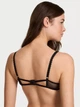 Комплект Victoria’s Secret Floral Embroidery Push-Up Bra(бюстгальтер +трусики) прикрашений яскравою квітковою вишивкою на напівпрозорій сітці,Чорний з різнобарвним 80D-M - изображение 3