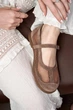 Элегантные балетки PARADIZE SHOES замшевые темно-бежевого цвета с текстильными вставками сеткой на низкой подошве 40 размер (стелька 26,6 см) - изображение 4