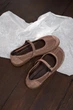 Элегантные балетки PARADIZE SHOES замшевые темно-бежевого цвета с текстильными вставками сеткой на низкой подошве 40 размер (стелька 26,6 см) - изображение 5