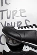 Стильные кеды PARADIZE SHOES кожаные черно-белого цвета на низкой двухцветной подошве 37 размер (стелька 24,5 см) - изображение 7