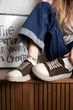 Стильные кеды PARADIZE SHOES замшевые темно-коричневого цвета с белым кожаным носком на высокой бежевого цвета подошве 37 размер (стелька 24,5 см) - изображение 1