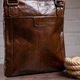 Мужская кожаная сумка через плечо из натуральной кожи Vintage вертикальная для документов коричневая 59101 - изображение 13