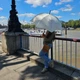 Женский зонт трость полиэстер механический от дождя 100 см с UV защитой UPF 50+ деревянная ручка бежевый 61752 - изображение 3