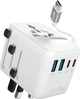 Adapter SBS Universal Travel Adapter z wbudowanym kablem USB-C White (TEADARET2USB2CPD70W) - obraz 1